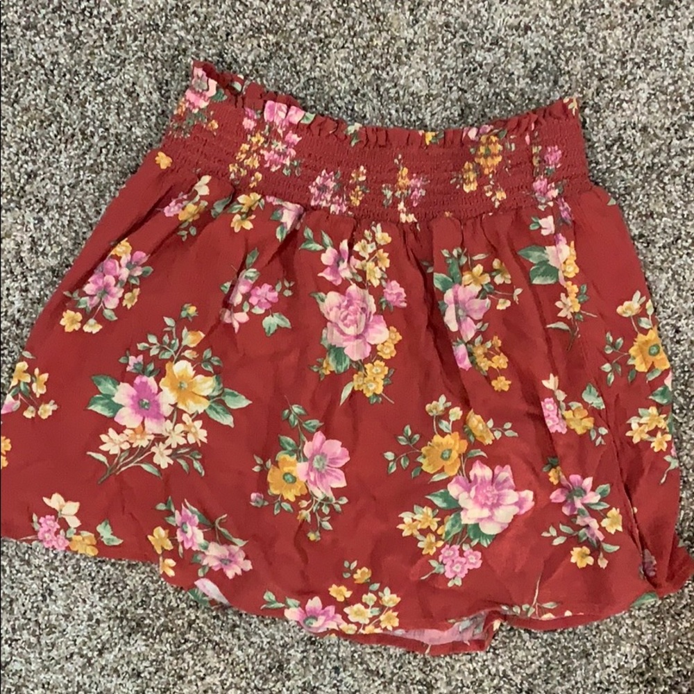 AE floral elastic waist skirt